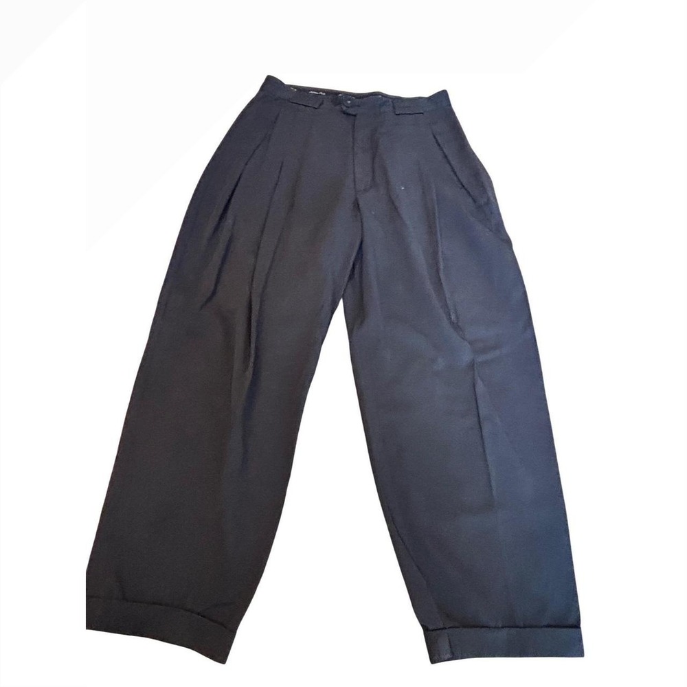 VTG Martinique party‎ black pleated tapered cuffed dress pants